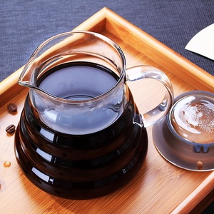 Caffettiera in vetro borosilicato per la preparazione di caffè <span class=keywords><strong>caldo</strong></span> e caffè congelato servire set di vetro - Product Image 5
