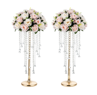 Support de fleurs en métal doré, centre de table de mariage, vase en cristal, décorations de table pour la maison, fête, événement, personnalisable