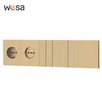 Interrupteurs et prises murales WESA ultra-minces à bouton-poussoir EU 1/2/3 gangs 1 voie, combinaison libre, design moderne de luxe