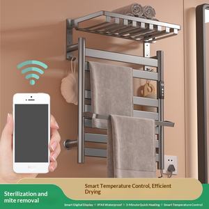Sèche-serviettes électrique intelligent avec affichage numérique antibactérien pour salle de bain, rangement et séchage domestique - Product Image 1