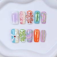 Uñas Postizas Acrílicas de Lujo Estilo Francés con Certificación CE, Hechas a Mano, Reutilizables, Uñas Artificiales
