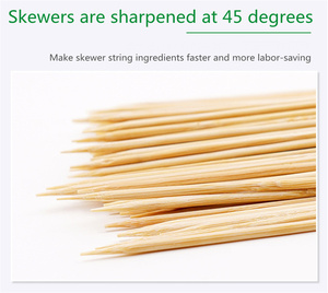 Bambus Dùng Một Lần 3Mm Vuông Tre Thanh Xiên Ngoài Trời Kích Thước Khác Nhau Sinh Thái Tre Xiên BBQ Cho Thịt Nướng - Product Image 4