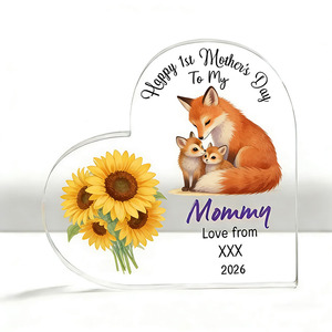 Recuerdos Personalizados para Fiestas, Regalos para Baby Shower, Recuerdos para Invitados, Regalos para el Primer Día de la Madre, Bloque Acrílico con Forma de Corazón, Regalo para el Día de la Madre - Product Image 1