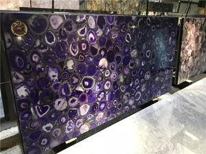 Lastra di Agata Viola di Lusso, Pietre Semipreziose, Pannelli in <span class=keywords><strong>Pietra</strong></span> Retroilluminati, Lastra di Marmo Viola per Top Cucina e Decorazione Murale - Product Image 3