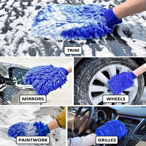 Gant de lavage en chenille lavable en machine pour concessionnaires automobiles, design anti-rayures et sans peluches, gant de nettoyage en microfibre - Product Image 4