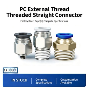 Raccord <span class=keywords><strong>pneumatique</strong></span> droit en plastique PC, connecteur de tuyau d'air à connexion rapide avec filetage BSP/BSPT/NPT pour système de conduite d'air - Product Image 2