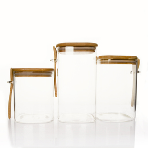 Barattoli coperchi e cucchiai contenitore per vasetti <span class=keywords><strong>di</strong></span> Yogurt con coperchi <span class=keywords><strong>vetro</strong></span> quadrato con tè <span class=keywords><strong>di</strong></span> bambù caffè e <span class=keywords><strong>zucchero</strong></span> <span class=keywords><strong>vetro</strong></span> per 500 allentato 1L - Product Image 1