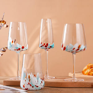 Verres à vin et flûtes à champagne uniques en cristal coloré, rouge et bleu, pour mariage, en gros - Product Image 6