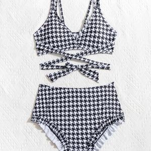 Traje de Baño Bikini de Nylon Liso con Tirantes Cruzados, Modelo 2020, Traje de Baño Personalizado para Mujer en Venta - Product Image 4