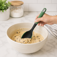 6Pcs Peralatan Dapur PBT dengan Tepi Silikon Tahan Panas Anti Lengket Aman untuk Panci Alat Dapur Spatula Skimmer