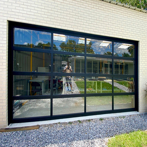Style américain personnalisé automatique noir cadre en aluminium isolé réfléchissant finition miroir panneau <span class=keywords><strong>de</strong></span> verre sectionnel <span class=keywords><strong>porte</strong></span> <span class=keywords><strong>de</strong></span> <span class=keywords><strong>garage</strong></span> <span class=keywords><strong>pour</strong></span> <span class=keywords><strong>2</strong></span> <span class=keywords><strong>voitures</strong></span> - Product Image 3