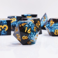MINI PLANET Ensemble de dés polyédriques faits à la main en résine pour le jeu de société TRPG Dragon et Dungeon Jeu de dés du MDN 7 pièces Cadeau