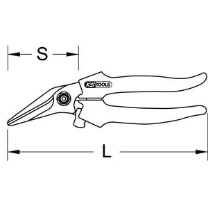 KS TOOLS Tijeras de taller universales, en ángulo, 185mm - Product Image 3