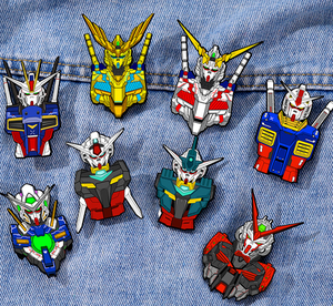 Broches y insignias de metal esmaltado de alta calidad con impresión UV de anime <span class=keywords><strong>Gundam</strong></span>, sin MOQ, precios económicos, para bolsos, gorras y sombreros - Product Image 3