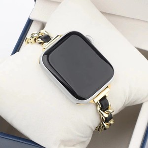 <span class=keywords><strong>Bracelet</strong></span> de remplacement en acier inoxydable fin et en <span class=keywords><strong>cuir</strong></span> à double cercle pour <span class=keywords><strong>Apple</strong></span> <span class=keywords><strong>Watch</strong></span> Femme et Fille - Product Image 6