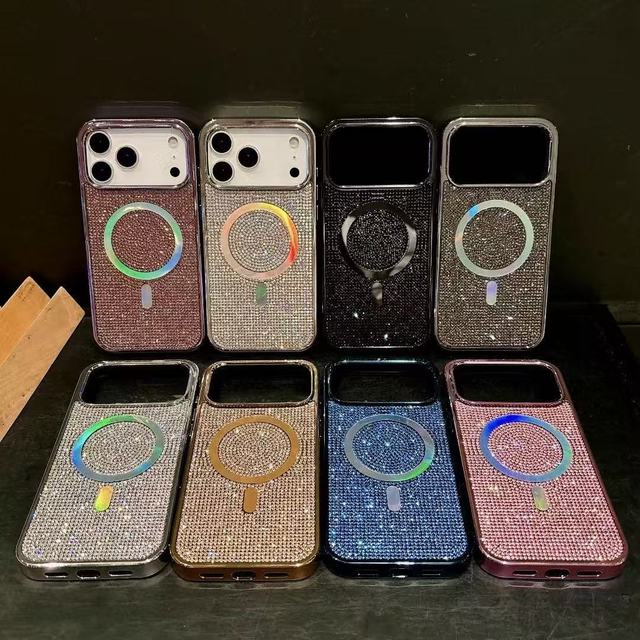 Luxury Phone Case Rhinestone Shockproof Electroplated TPU for IPhone