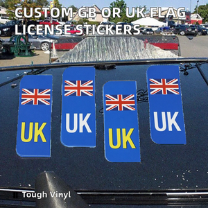 Autocollants personnalisés pour plaque d'immatriculation de voiture GB/UK, vinyle 4 mil d'épaisseur, position pare-chocs, usage unique avec garantie de 5 ans - Product Image 2