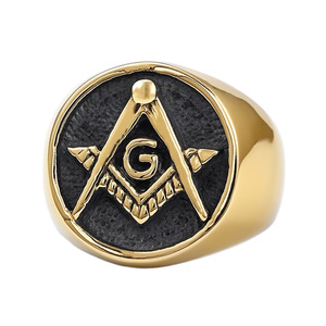 Gioielli di moda Freemason simbolo Biker fede nuziale AG Masonic <span class=keywords><strong>in</strong></span> <span class=keywords><strong>acciaio</strong></span> inox anelli per gli uomini taglia 7-15 festa di nozze all'ingrosso - Product Image 5