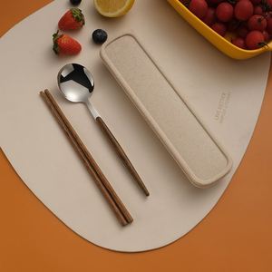 ชุดช้อนส้อมตะเกียบสแตนเลสพกพา ลายไม้ ดีไซน์สร้างสรรค์ สำหรับปิกนิก 3 ชิ้น - Product Image 6