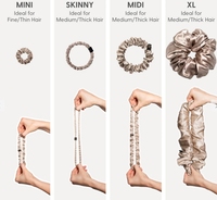 Soldes Exceptionnelles : Chouchous Rétro en Satin Nacré, Accessoires Cheveux en Soie Couleur Unie pour Femmes