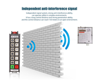 Control Remoto Inalámbrico Industrial de Doble Velocidad con 12 Botones, Interruptor de Botón Pulsador Metálico a Prueba de Agua IP66 para Grúa