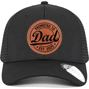 Nouvelle casquette en cuir style export avec étiquette en maille pour homme, respirante, pour l'été, casquette de camionneur à visière incurvée, casquette de baseball pare-soleil pour l'extérieur - Product Image 3