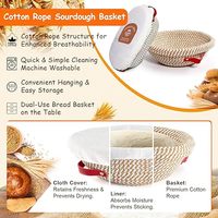 Kit de démarrage de levain naturel réutilisable 18 pièces avec pot de 34 oz, thermomètre et moule à biscuits pour la fermentation et la levée - Marque YG