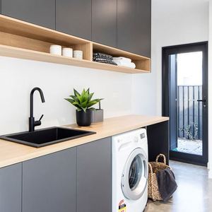 Venta Directa de Fábrica, Mueble de Lavandería con Fregadero Interior Minimalista Personalizado, Diseño Moderno - Product Image 5