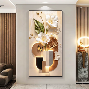 Peinture décorative moderne de luxe léger pour couloir, avec cadre doré, design abstrait, <span class=keywords><strong>art</strong></span> mural pour la maison - Product Image 1