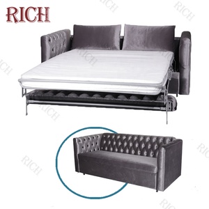 Sofá cama de lujo para jóvenes, lujoso sofá plegable de lujo, estilo contemporáneo, color gris y plateado - Product Image 1