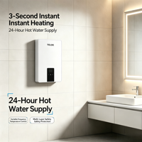 Chauffe-eau électrique sans réservoir compact en plastique pour salle de bain domestique avec affichage LED manuel et fonctions intelligentes – Vente en gros