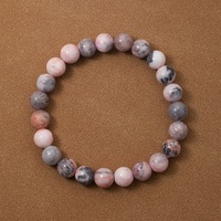 8mm Naturel Rose Zèbre Jaspe Pierres Précieuses Bijoux Stretch À La Mode Bracelet Semi-Précieux Pierres De Guérison Unisexe Perlé Bracelets