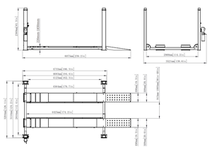 AUTEC peralatan garasi empat tiang hidrolik Lift <span class=keywords><strong>Hoist</strong></span> mobil dengan kapasitas 4T dan> 72,8 inci Lift tinggi Model ATL-F409 - Product Image 2