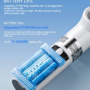 Ventilador de mano portátil, mini ventilador con cabezal curvo, diseño sin aspas, entrada de aire hueca de metal, viento potente, mini ventilador silencioso sin aspas. - Product Image 6