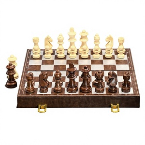 Juego de <span class=keywords><strong>Ajedrez</strong></span> de Lujo de Madera Maciza 30x30cm con Piezas Ponderadas de 3 Pulgadas, Caja Plegable de Cuero, Estilo Staunton, para Torneos Profesionales y Juego de Estrategia en Interiores - Product Image 6