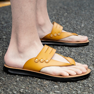 Nouveau Design <span class=keywords><strong>Homme</strong></span> Été Semelle Liège Cuir Claquette Sandale de Plage Tendance Mode Plein Air Grande Taille - Product Image 2