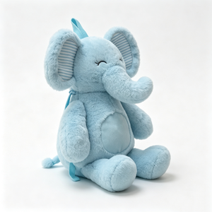 Customized <b>Elephant</b> plush backpack,Blue <b>elephant</b> plush toy,Stuffed <b>elephant</b> backpack,Kids animal plush backpack - Product Image 2