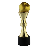 Trophée Pomme Personnalisé Style Moderne, Doré, Plaqué Or, pour Événements, Articles Souvenirs Élégants