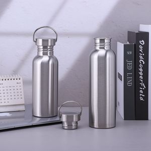 <b>Hot</b> Sale Single Wall Electroplate Shiny Stainless Steel Camping Water Bottle Plastic Eco-Friendly Lid Boiling Water Applicable - Product Image 5