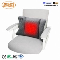 Coussin lombaire chauffant Mydays Outdoor à 3 niveaux de température réglables, rechargeable par USB, pour voiture, chaise de bureau