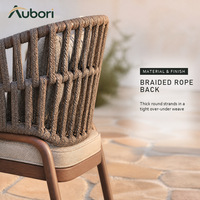 Ensemble de salle à manger d'extérieur 6 places avec structure en alliage d'aluminium, chaises à dossier en toile et coussins moelleux pour jardin et terrasse