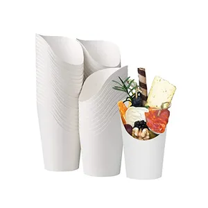 핫 세일 테이크 아웃 와플 홀더 식품 포장 특종 컵 일회용 딱딱한 상자 감자 튀김 종이 무료 스낵 컵. 콘 스낵