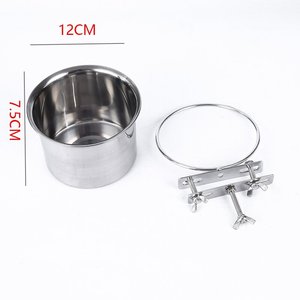 Hanging <strong>Dog</strong> <strong>Bowl</strong> Stainless Steel Bird Parrot Food Water <strong>Bowls</strong> Bunny Feeder With Hook - Product Image 6