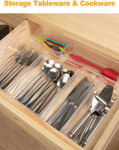 Set da 12 pezzi <span class=keywords><strong>organizer</strong></span> per cassetti trasparenti <span class=keywords><strong>organizer</strong></span> per <span class=keywords><strong>scrivania</strong></span> da ufficio in acrilico con cassetto - Product Image 4