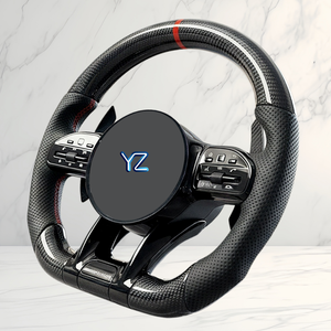 พวงมาลัยรถยนต์ YZ Luxury LED RPM หนังรูระบายอากาศ คาร์บอนไฟเบอร์ สำหรับ AMG C/E/S-Class AMG Design แบบเสียบใช้งานได้ทันที - Product Image 2