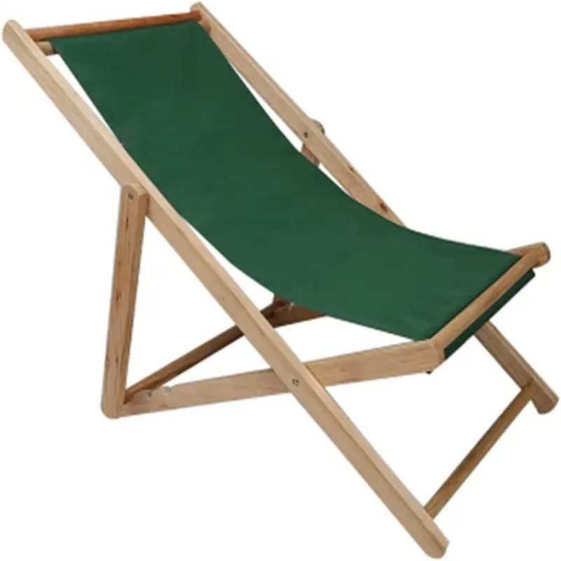 Nieuwe Hete Verkoop Stof Houten Opvouwbare Promotionele Buitendek Opvouwbare Houten Strandstoel