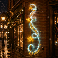 Guirlande lumineuse LED de Noël pour extérieur, IP65, motif 2D, blanc chaud, éclairage de rue de Noël, décoration de projet pour les fêtes