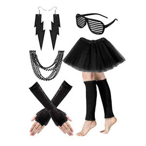 New Arrival <strong>80s</strong> Outfit Women Costume Accessories Set T Shirt Shorts Tutu Skirt Neno Party Leg Warmers <strong>Headband</strong> - Product Image 4