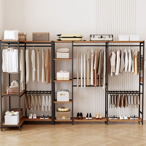 Armoire ouverte en fer moderne Geheng, trans-institutionnelle, pour petits appartements, séchoir à linge, 3 étagères, crochets, type sur pied, pour la maison - Product Image 2