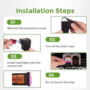 适用于组合5258办公喷墨台式1112打印机的高产量兼容再制造惠普63XL黑色和三色墨盒 - Product Image 5